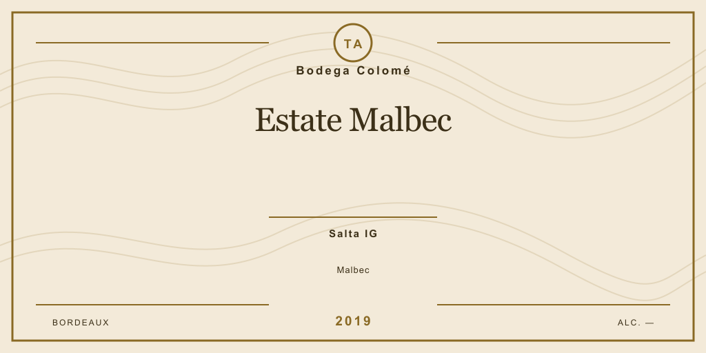 House label designed for Bodega Colomé Estate Malbec